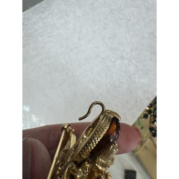 VTG Expan Amber Glass Convertible Brooch/Pendant - Picture 7 of 7